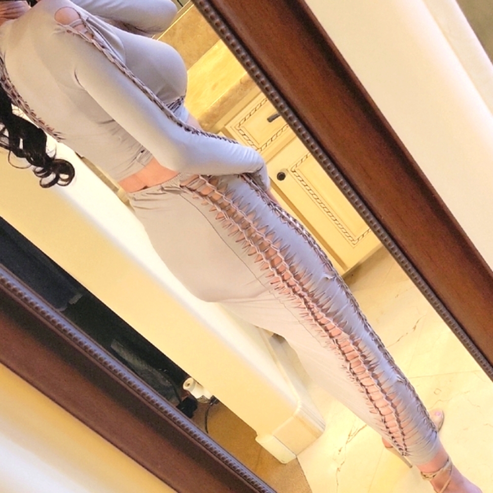 Fashion Nova Stylish Gray Midi Skirt Set, S - Picture 8 of 16
